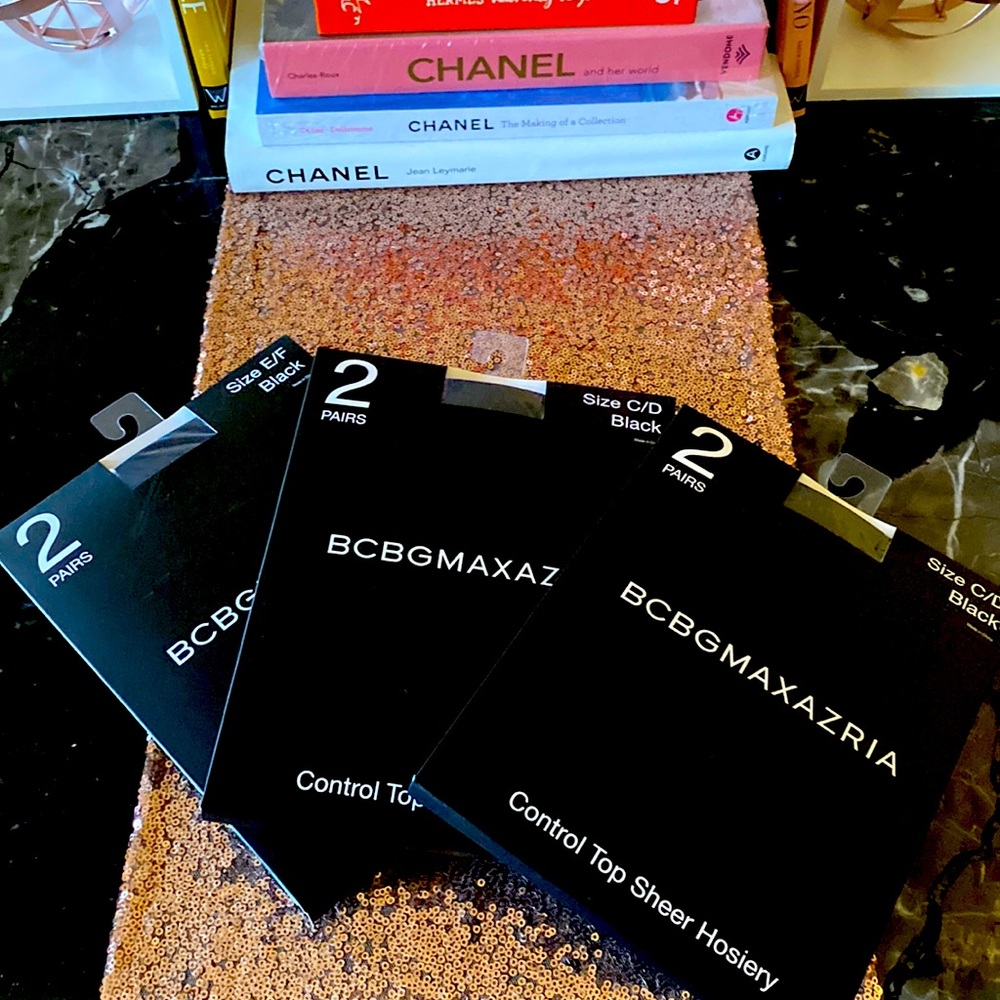 BCBGMAXAZRIA Black Pantyhose package of two.